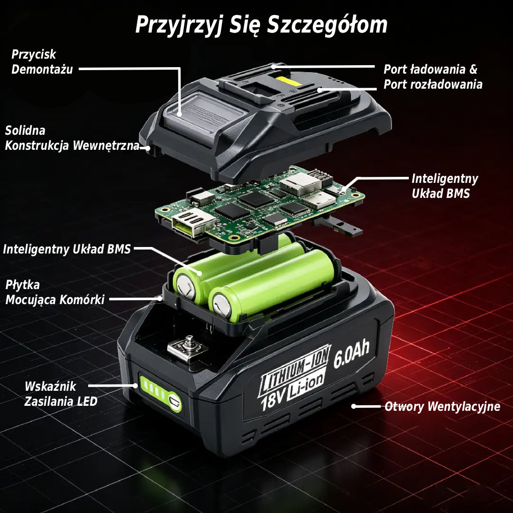 JuiceForTools 18V 6,0 Ah — akumulator zamienny do narzędzi Makita LXT